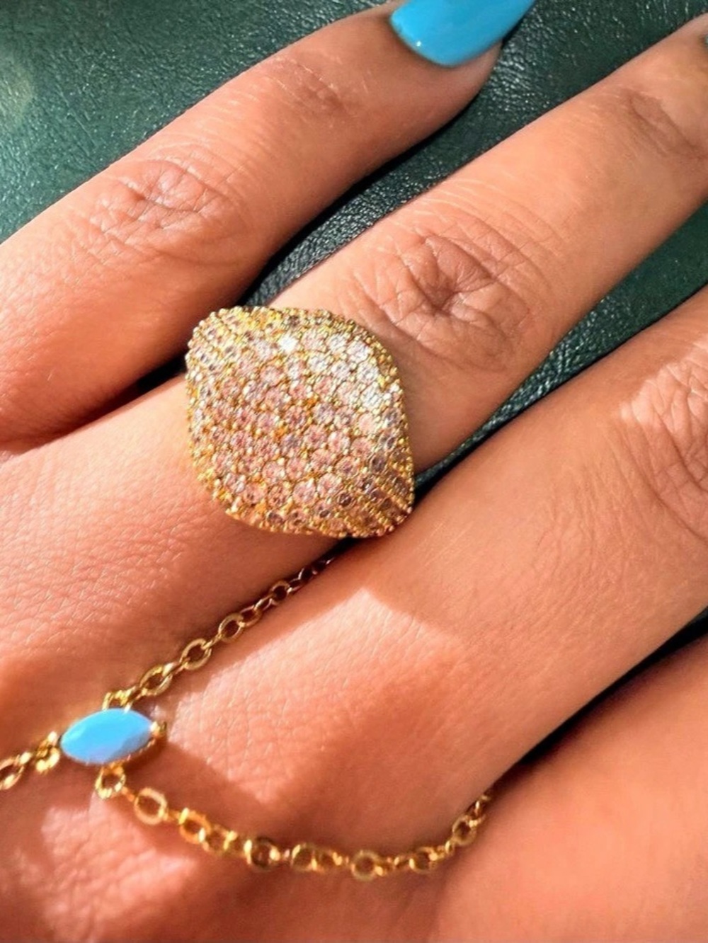 Pavé Statement Ring in Gold